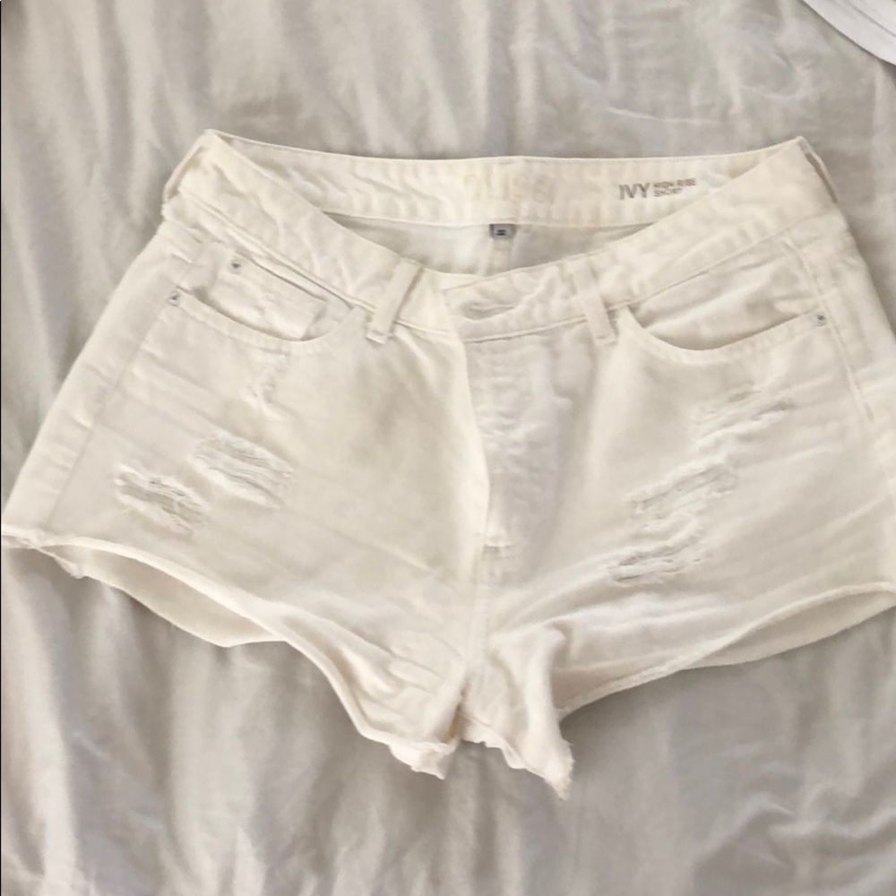 White denim shorts